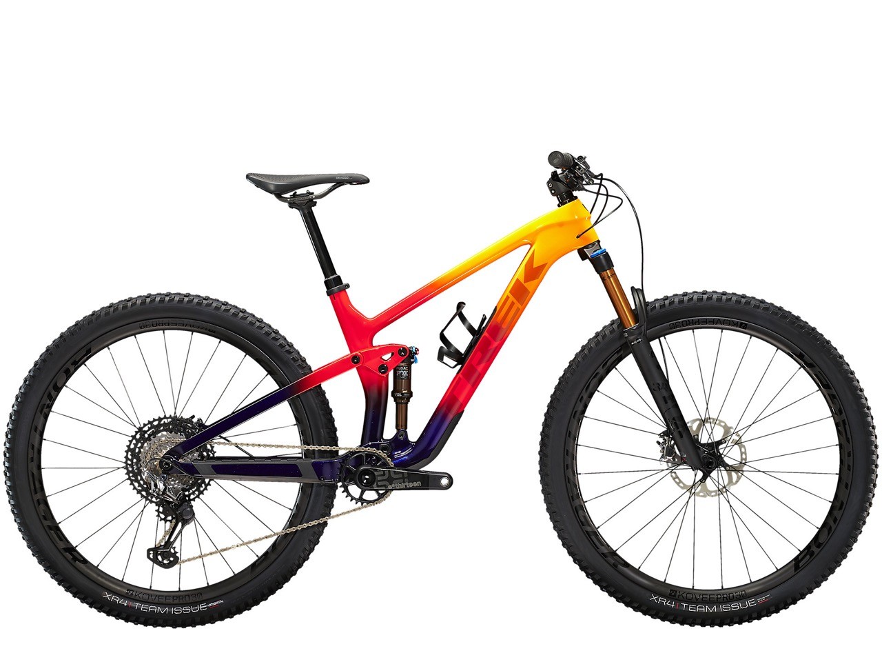 TREK Top Fuel 9.9 XTR Marigold to Red to Purple Abyss Fade