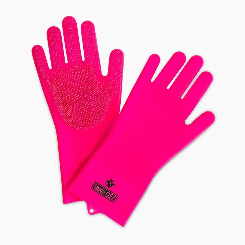 MucOff deep scrubber gloves pink L